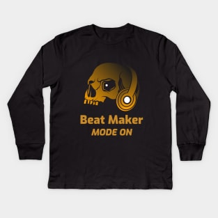 Beat Maker Mode On Yellow Skull Kids Long Sleeve T-Shirt